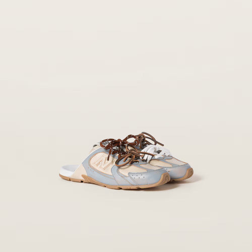 530 SL Mules – Bleached Leather & Gum Sole Sky Blue Travertine Gray