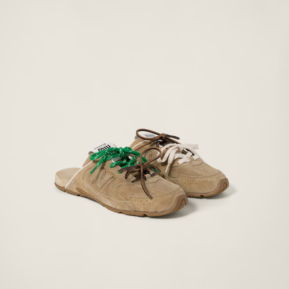 530 SL Mules – Bleached Suede & Gum Sole Ecru
