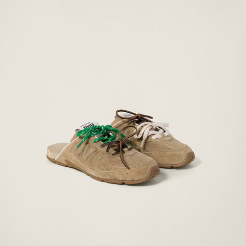 530 SL Mules – Bleached Suede & Gum Sole Ecru