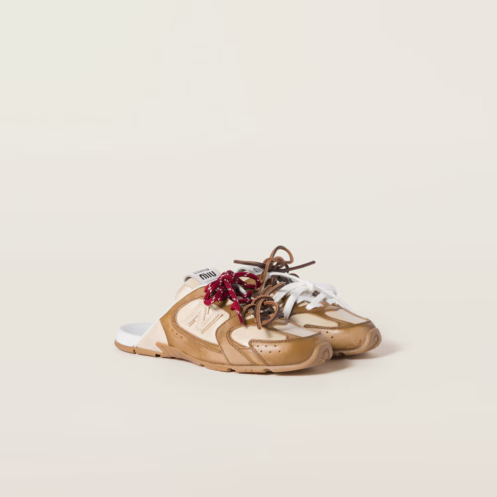530 SL Mules – Bleached Leather & Gum Sole Cinnamon Travertine Gray