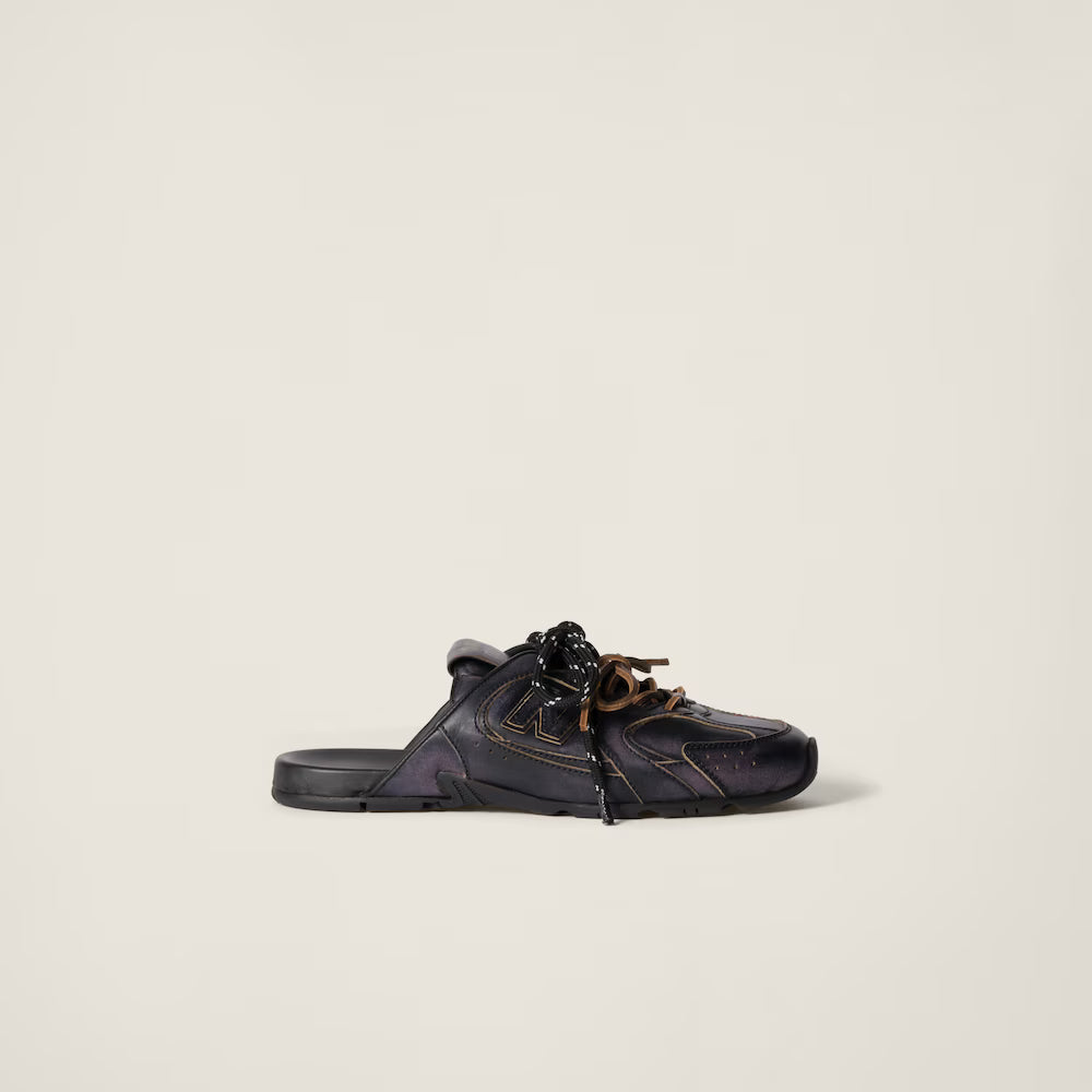 530 SL Mules – Bleached Leather & Gum Sole Black