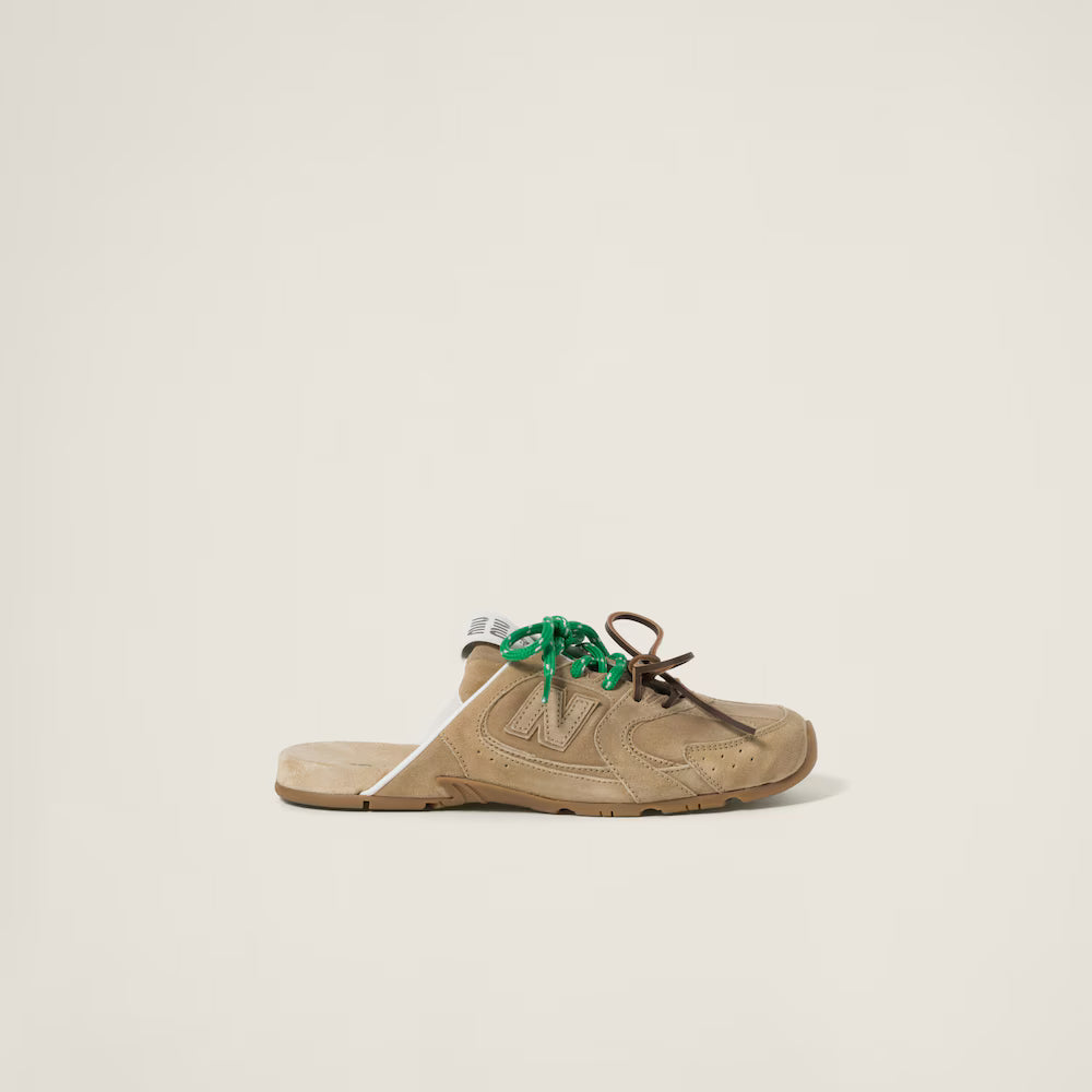 530 SL Mules – Bleached Suede & Gum Sole Ecru