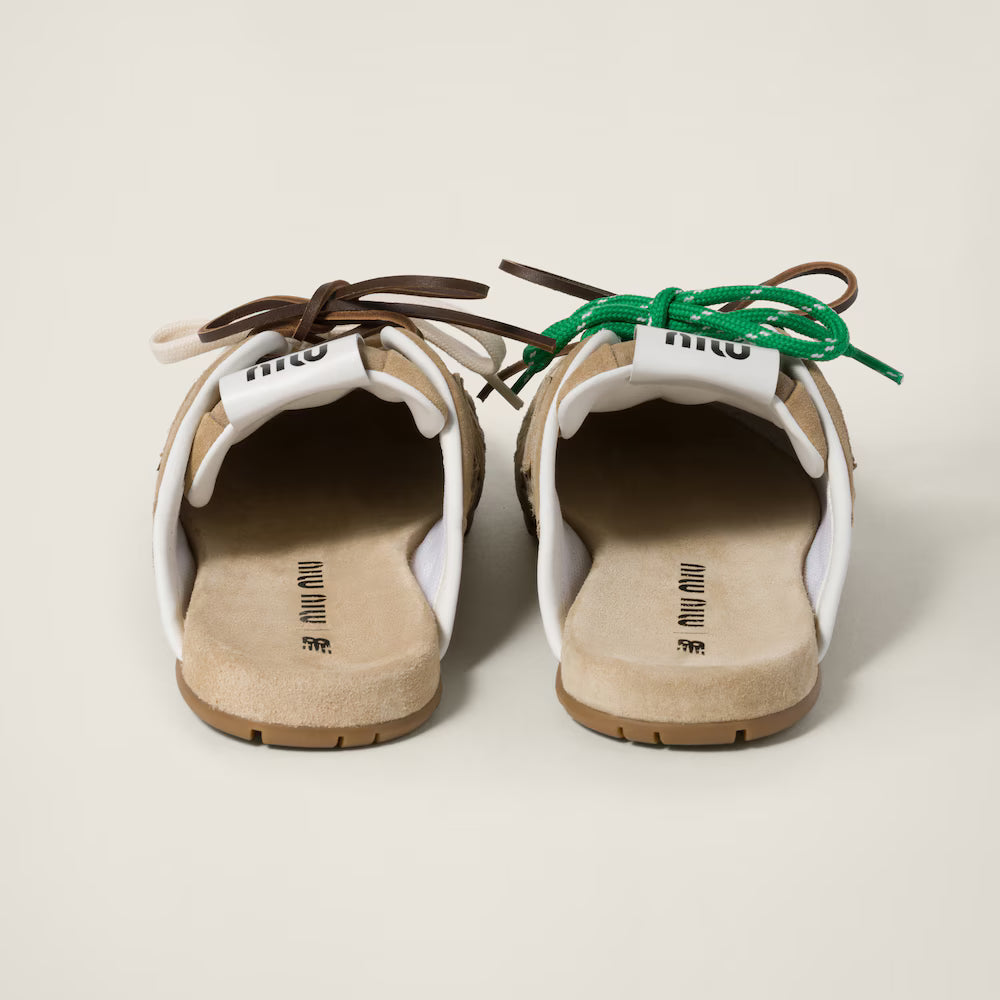 530 SL Mules – Bleached Suede & Gum Sole Ecru