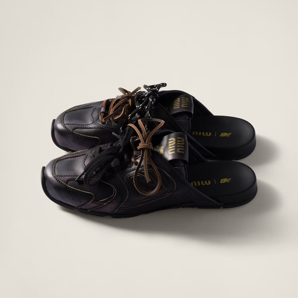 530 SL Mules – Bleached Leather & Gum Sole Black
