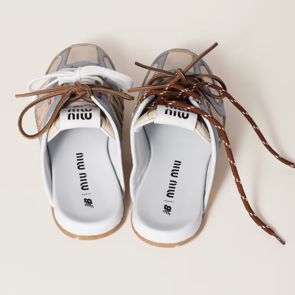530 SL Mules – Bleached Leather & Gum Sole Sky Blue Travertine Gray
