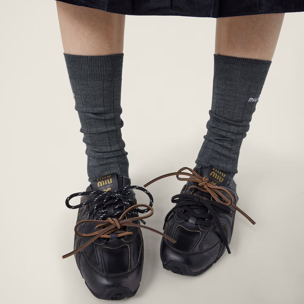 530 SL Mules – Bleached Leather & Gum Sole Black