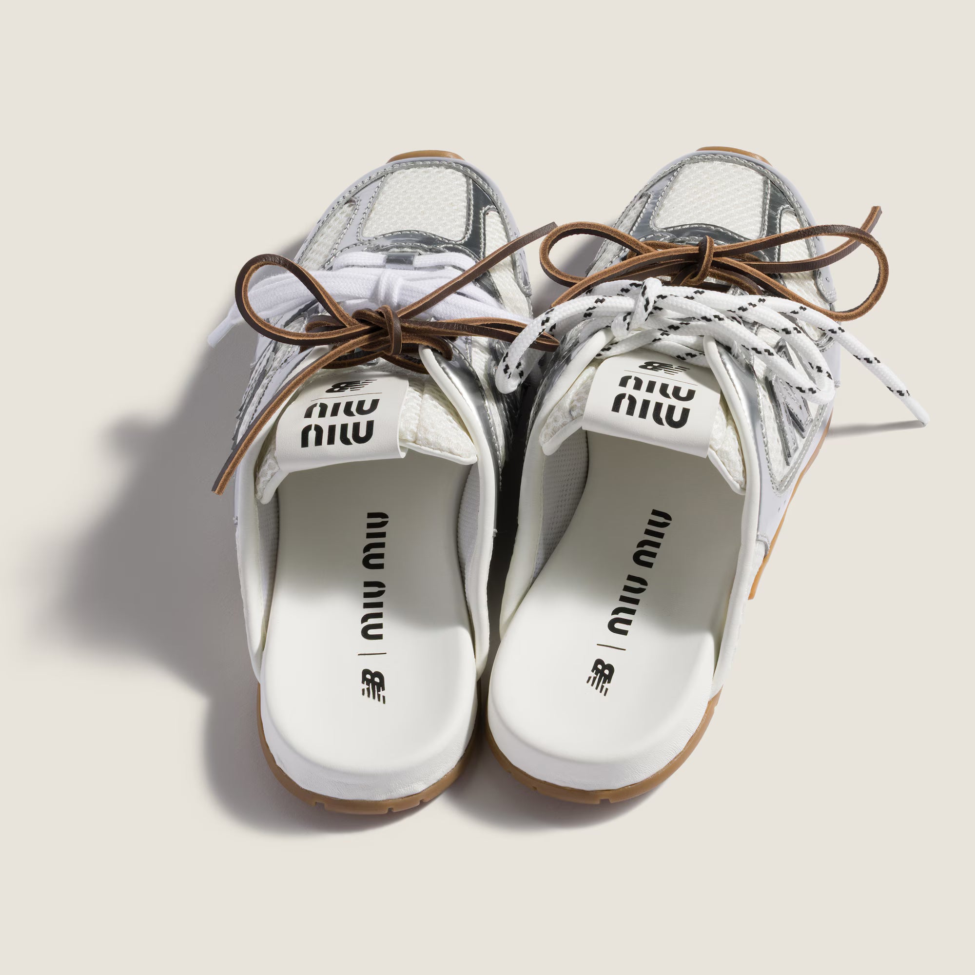 530 SL Mules - Metallic Leather and Mesh